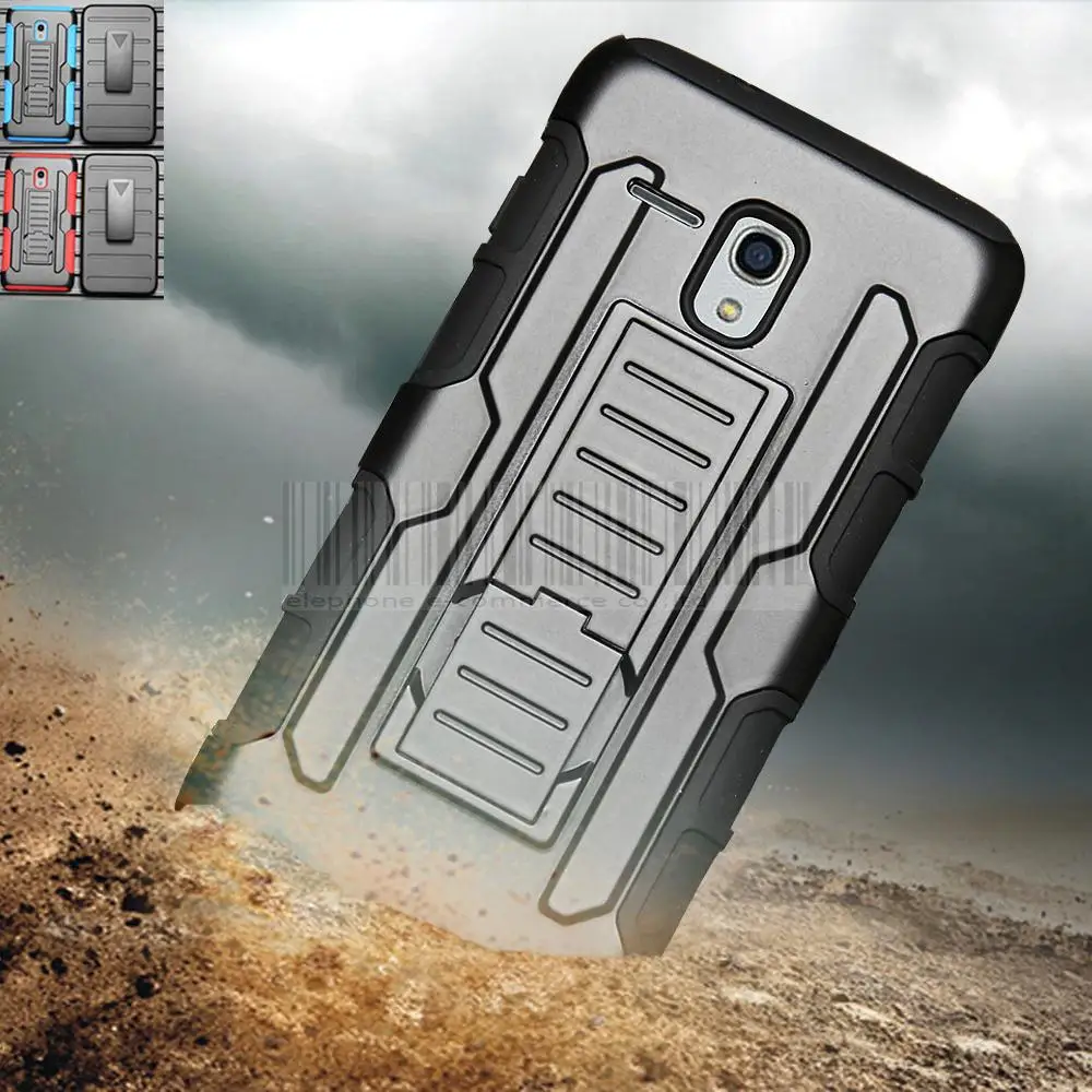 Армированный Гибридный противоударный чехол + с зажимом для ремня Alcatel OneTouch Fierce XL