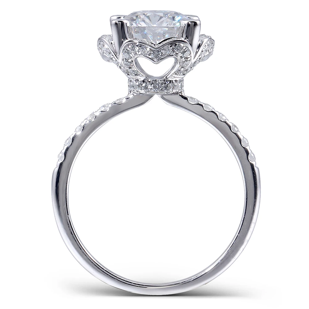 Центр 2 5 карат F бесцветный круглый вырез Moissanite обручальное кольцо набор