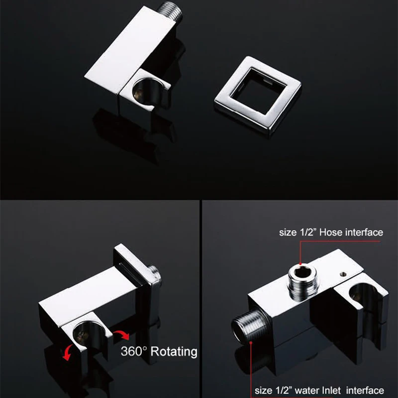 free shipping soild brass handheld shower spray head holder bracket for hand sprayer chrome or black with the water connections free global shipping