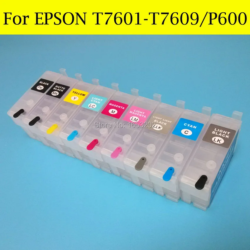 1 комплект P600 многоразовый картридж для принтера Epson SC с чипом ARC T7601 T7609/T760|ink