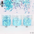 1 банкакоробка 10 мл 3 светильник-голубые блестки для ногтей Порошковая бумага с шестигранными блестками для украшения ногтей дополнительно 300 цветов 3-53