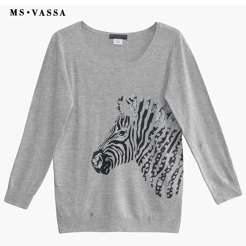 MS VASSA женские свитера осенние свободные пуловеры весенние топы зимние джемперы с