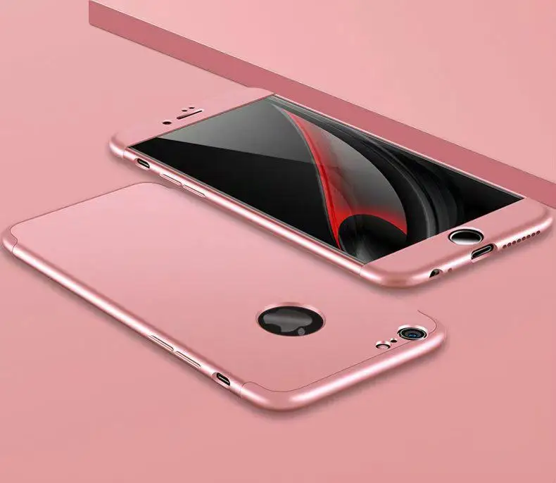 Роскошный Ультратонкий чехол ECTOBE для iphone 6, 6 S, 7, 7 plus, полное покрытие, Жесткий ПК для iphone 5, 5s, SE, чехол для телефона, двойной Dip, защитный чехол s - Цвет: Rose Gold