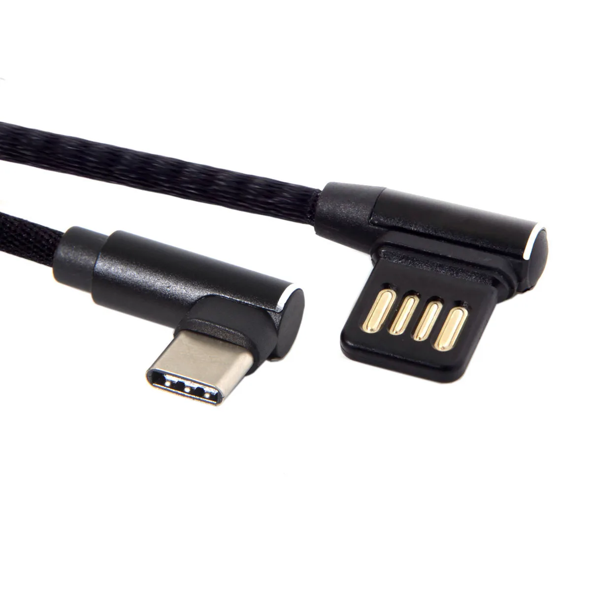 

15CM USB-C 3.1 Type-C angle MALE to Left Right Angle 90 Degree USB 2.0 dual Elbow Data charging Cable for Tablet & Phone V8