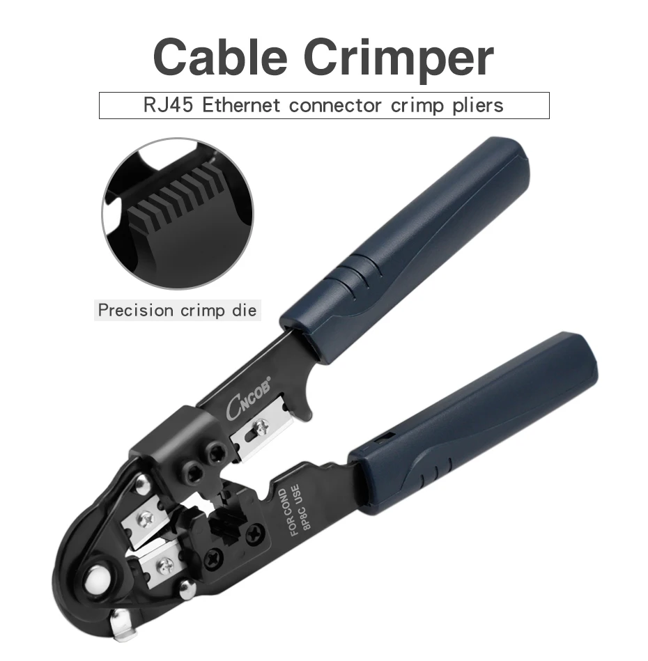 CNCOB щипцы для кабеля, 8P8C rj45 Ethernet разъем обжимной компьютер ручные инструменты многофункциональные плоскогубцы, зачистки, обрезки резьбы