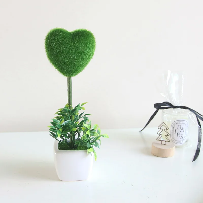 Искусственное растение мини Флокирование бонсай искусственная пятиконечная