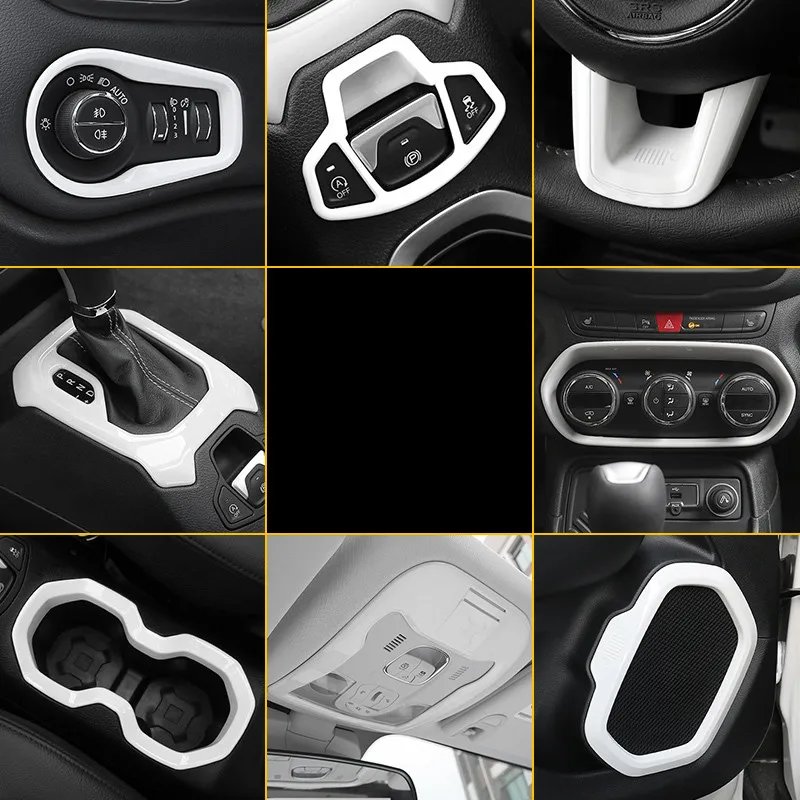 Белый ABS рулевое колесо воздуховод фара Кнопка декорированная рамка для Jeep Renegade
