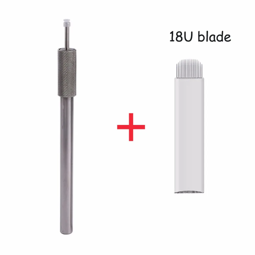 Ручка для макияжа 18U 1 шт. + 20 автоклавируемая ручка микроблейдинга бровей