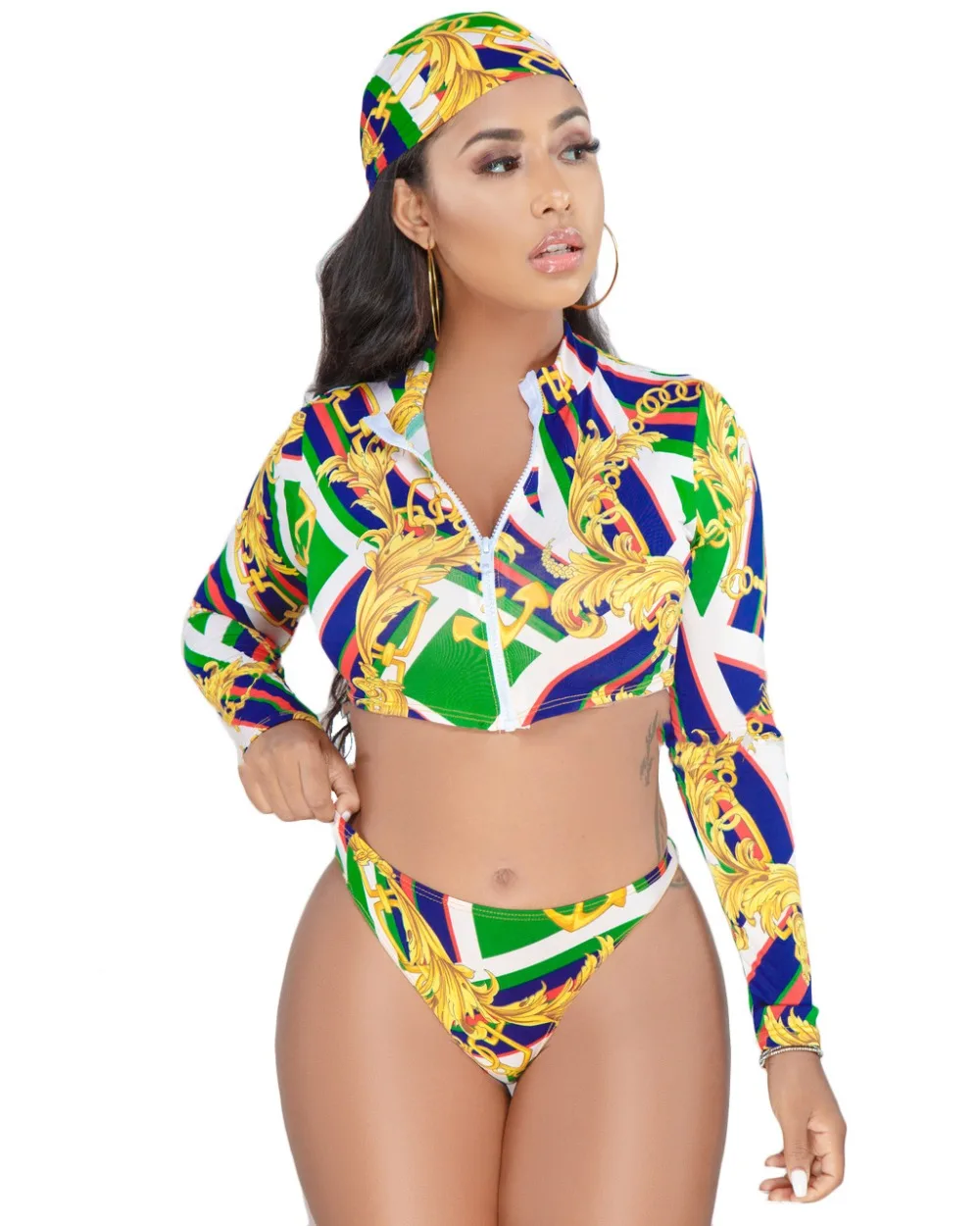 Новый женский летний комплект бикини с принтом одежда для плавания Женский