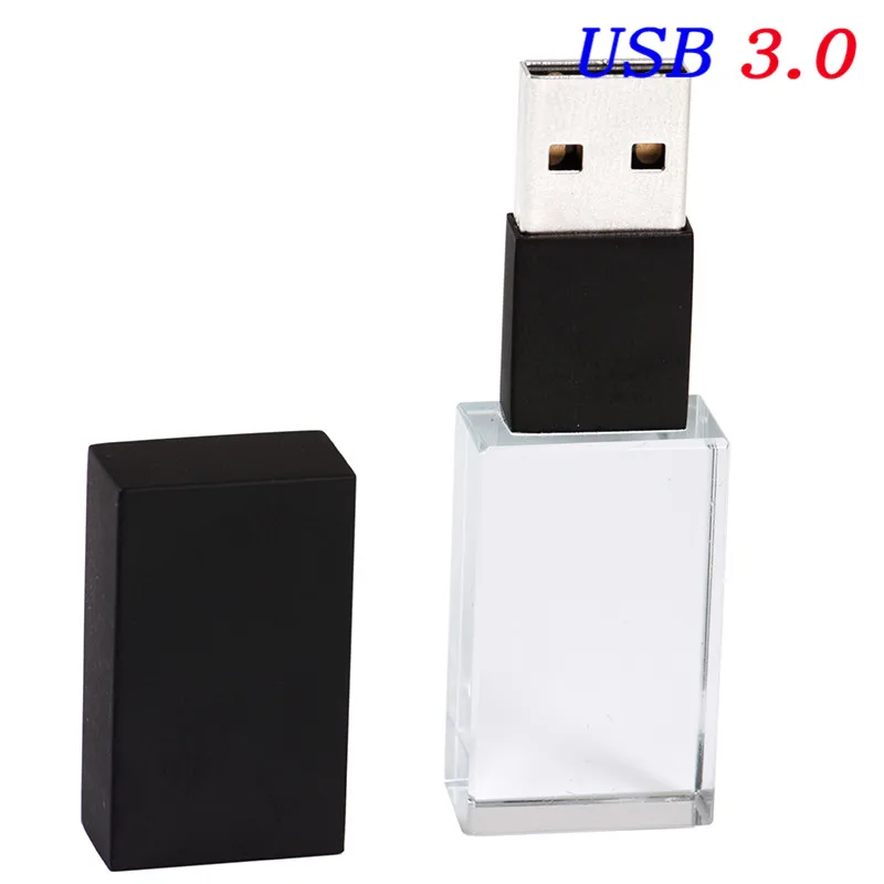 Black JASTER USB 3,0 модный Кристальный флеш-накопитель cle USB 4GB 16GB 32GB 64GB свадебный подарок флешка(более 10 шт бесплатный логотип - Цвет: Black