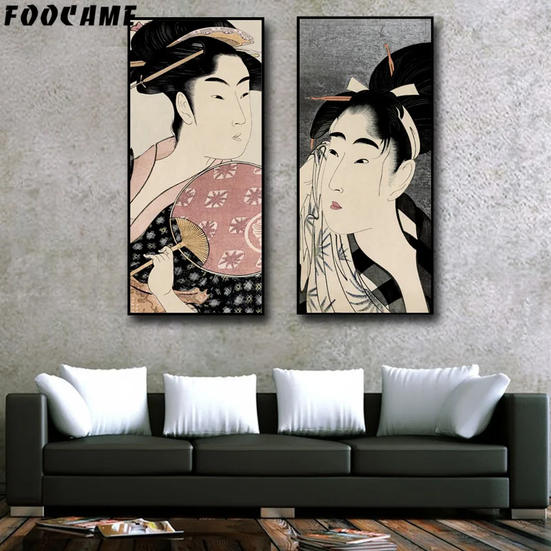 Foocome Ukiyo-e красивый рисунок постеры и принты Искусство Холст Картина Современное