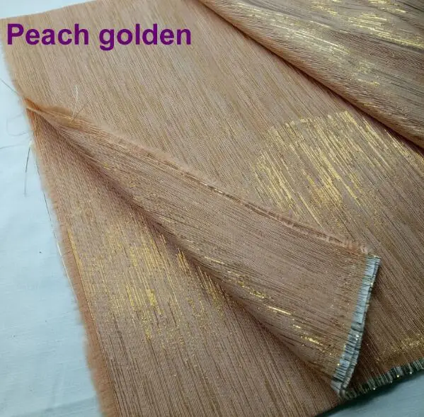 Peach Golden 45 см* 138 см металлические мигающие трикотажные поли хлопчатобумажные ткани шантунг шелковое свадебное платье cheongsam сумка занавес материал - Цвет: Peach Golden