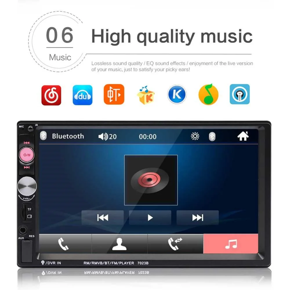 Автомагнитола с камерой заднего вида MP5 7 дюймов Bluetooth USB SD FM|Автомобильные