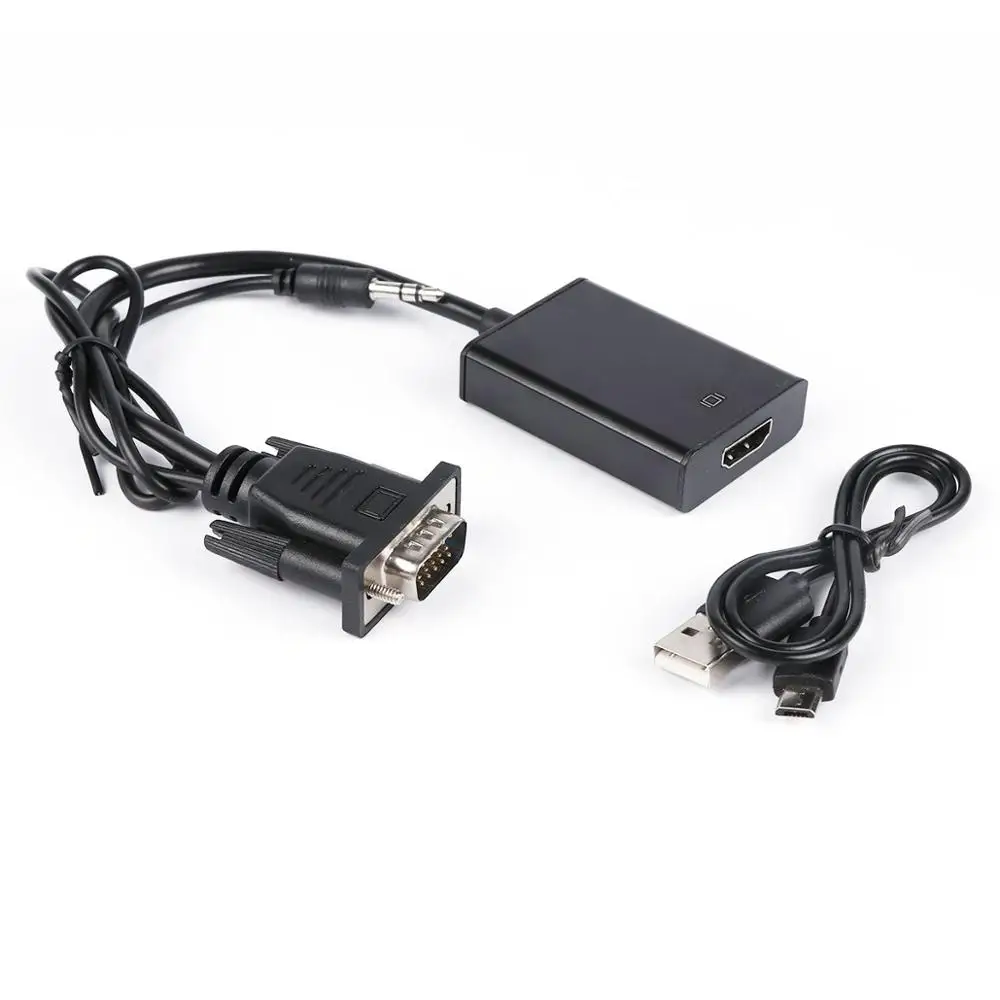 VGA Мужской к HDMI Женский конвертер адаптер с аудио кабелем выход 1080P HD VGA HDMI адаптер для ПК ноутбук к HDTV проектор