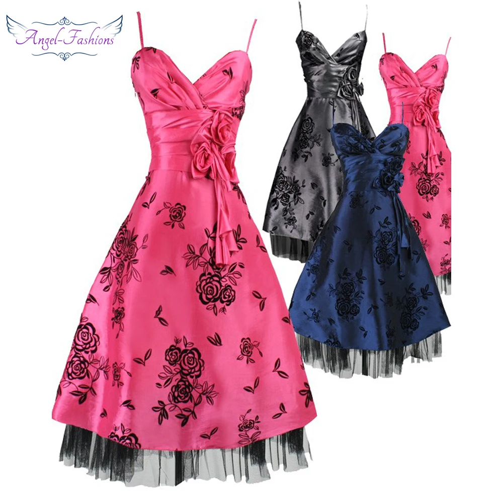 Плиссированные с v образным вырезом Цветочные Лук вечерние коктейльные платья