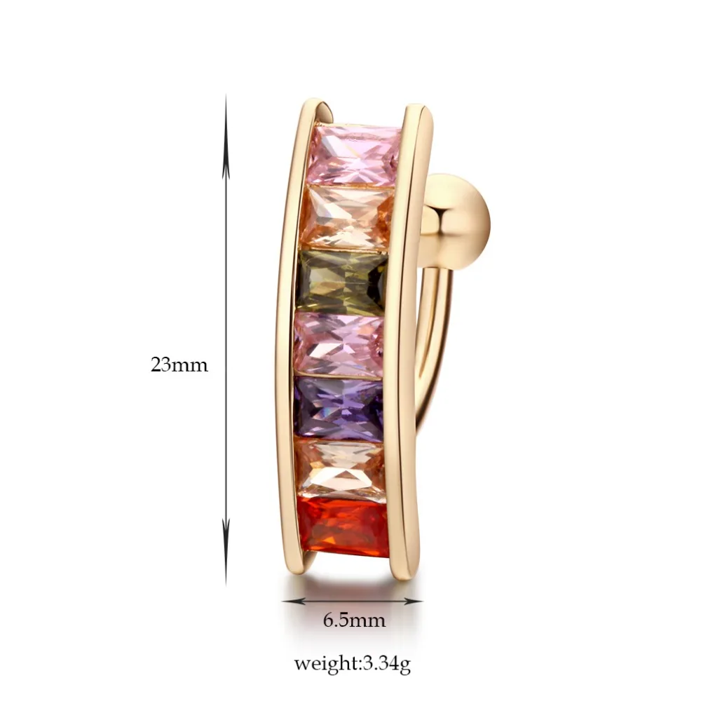 2018 Новая мода Женская AAA циркон пупок пирсинг украшения для тела колокол кнопка