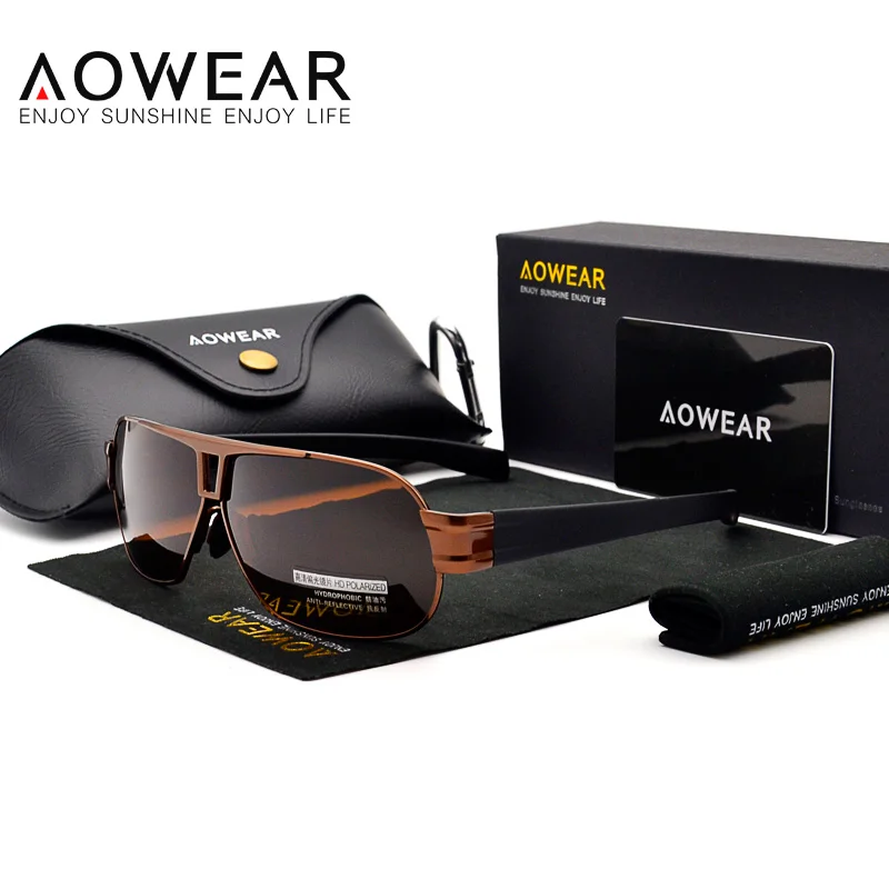 Солнцезащитные очки AOWEAR поляризационные для мужчин зеркальные вождения