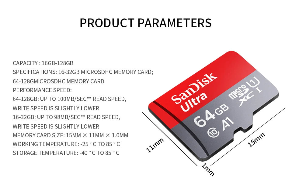 SanDisk Micro SD карта 16 ГБ 32 ГБ 64 Гб 128 ГБ Оригинальная карта памяти Microsd 32 Гб Cartao de Memoria TF карты