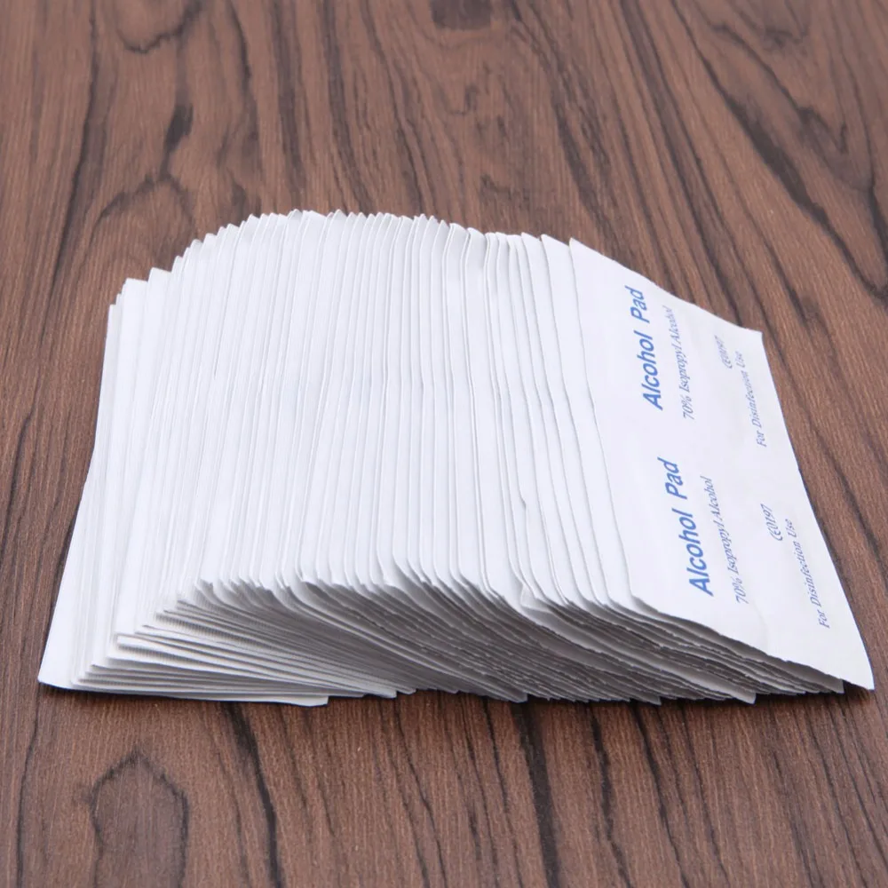 100 шт. спиртовая Протирка Очищающая Подушечка Для медицинский тампон для