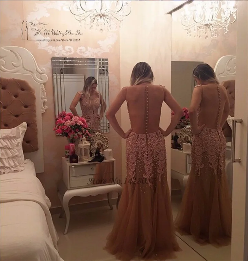 Vestido Longo de Festa Avondjurk коричневые кружевные вечерние платья длинное платье Soiree Longue в стиле Русалочки без спины платье для выпускного вечера