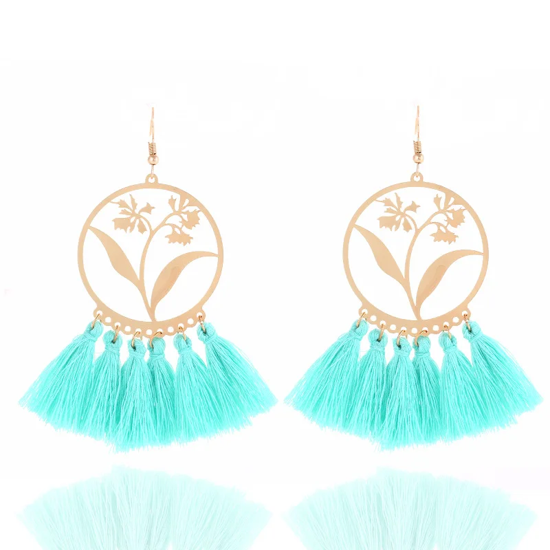 2018 Fashion Bohemian Long Tassel Earrings For Women Jewelry Gold Color Pendientes Fringe Dangle Female Wedding Gift | Украшения и