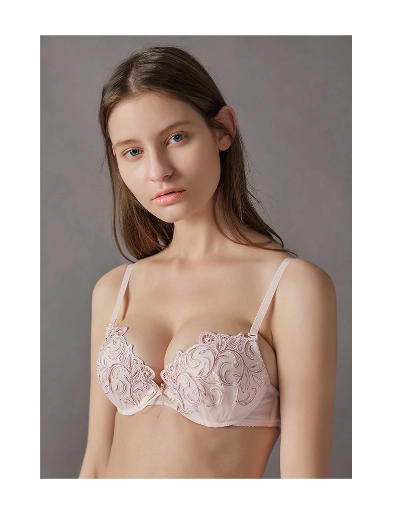 Lilymoda, сексуальный бюстгальтер, пуш-ап, для женщин, уютный, хлопок, пуш-ап, чашка 3/4, на косточках, вышивка цветами, бюстгальтер, красное нижнее белье, нижнее белье