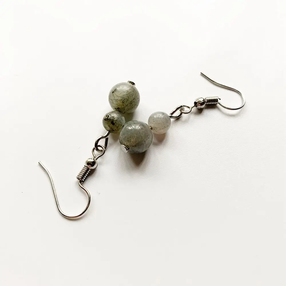 натуральный Лабрадорит серьги кольца с подвесками простые Для женщин Кристалл