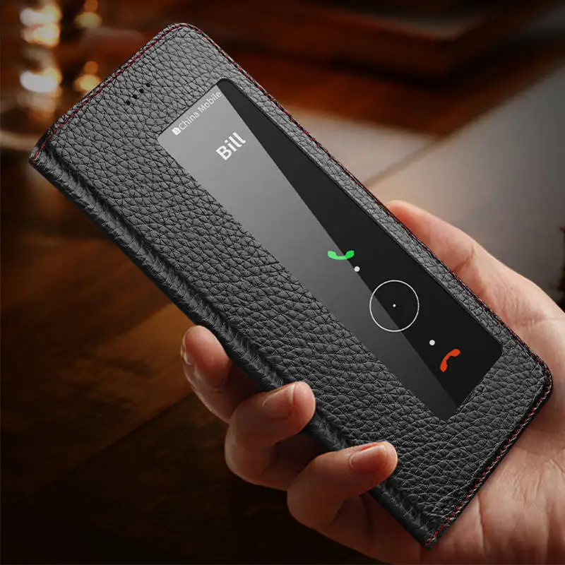 Чехол из натуральной кожи для huawei P30 Pro, чехол, магнитный чехол Etui, чехол для huawei P30 P30Pro, флип-чехол, чехол с окошком