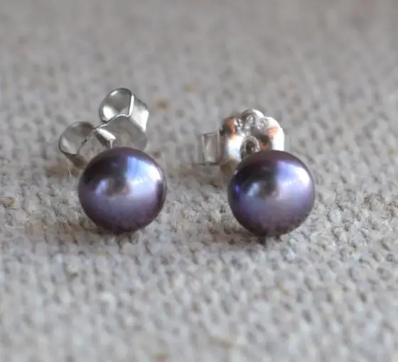 

Pearl Earrings ,tiny pearcock small real freshwater pearl stud earrings,little girl children jewelry