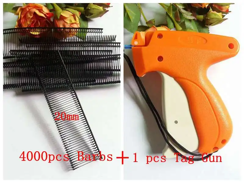 4000 Barbs and tool 1 комплект, пистолет+ 1000 шт. или 4000 шт., 20 мм, обычная одежда, цена одежды/Фирменная этикетка, набор для меток - Цвет: 4000 Barbs and tool