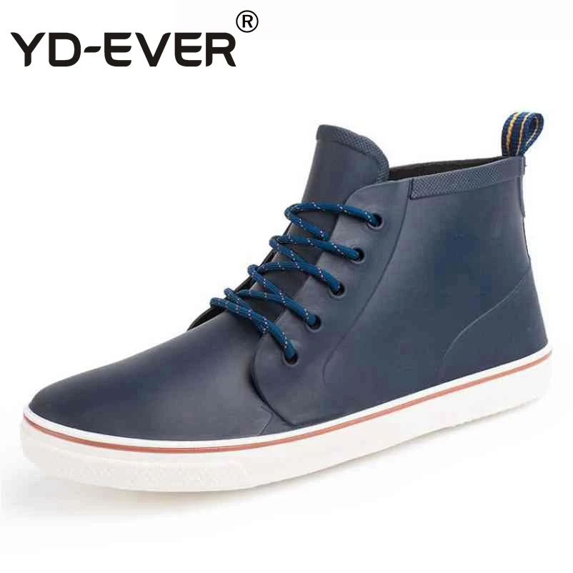 Yd ever мужские резиновые сапоги водонепроницаемые мужская обувь на платформе