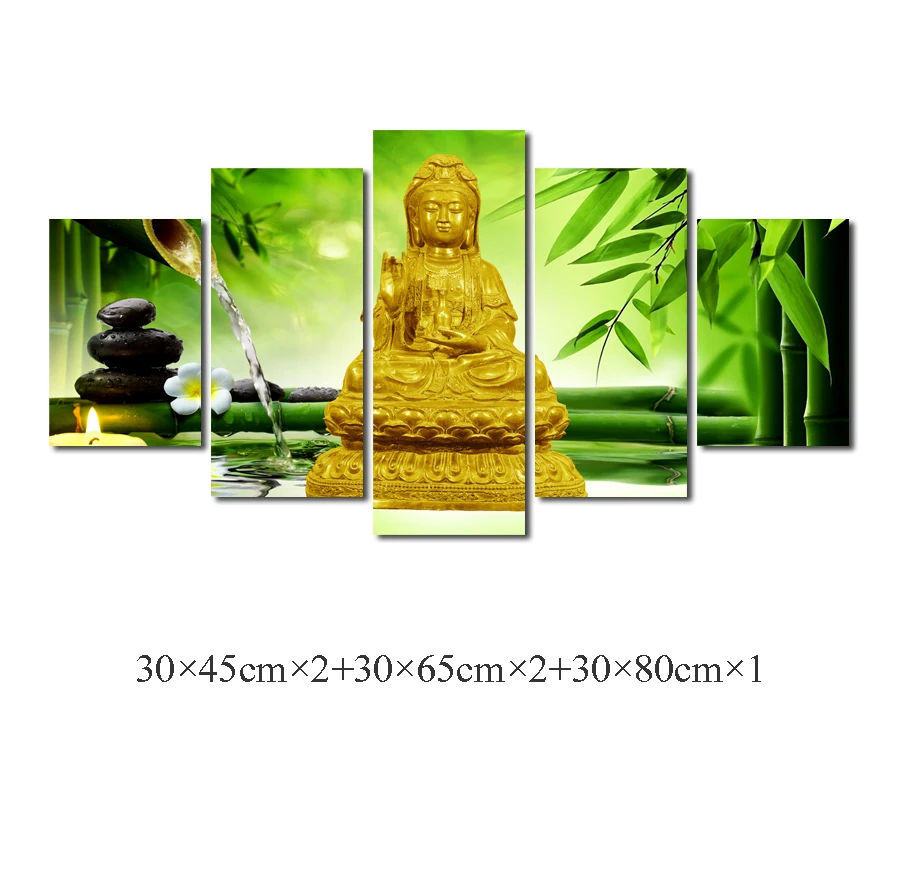 

CLSTROSE 5 Piece Canvas Art Modern Printed Buddha Painting Picture Buddha Paintings Wall Canvas For Living Room Picture Print