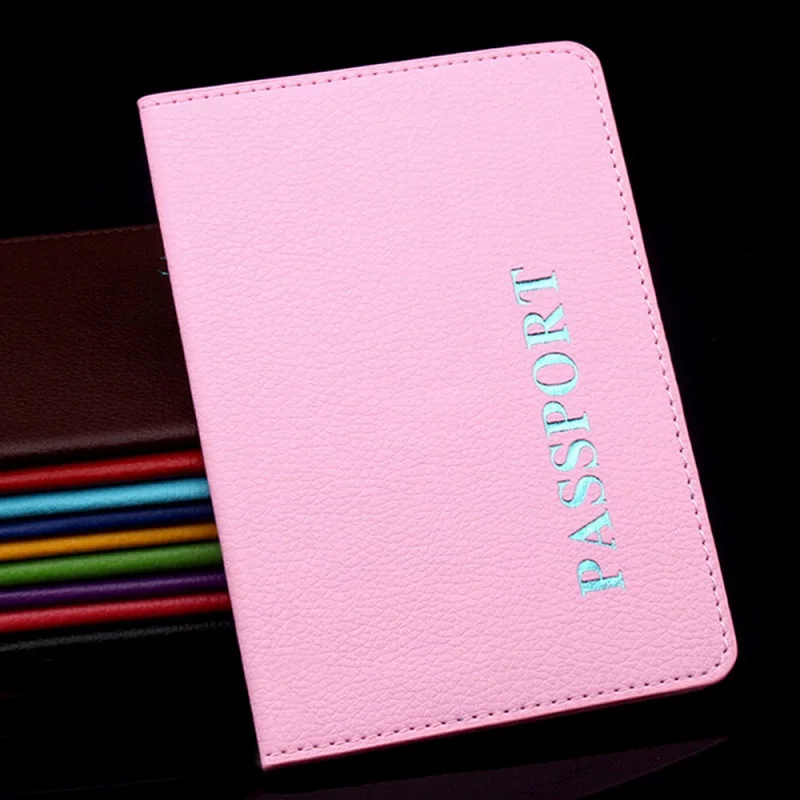 Pink Кожаный чехол для паспорта из искусственной кожи с узором для путешествий женский бумажник для хранения билетов женский чехол для паспорта для девочек - Цвет: Pink