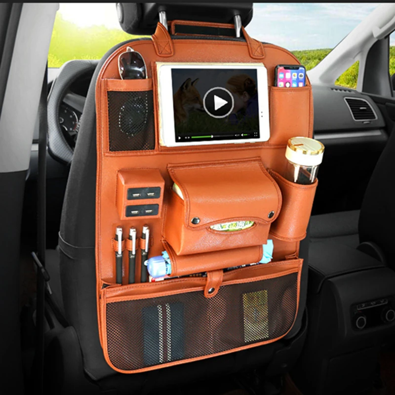 Новинка карбоновая Сумка на спинку сиденья автомобиля органайзер для хранения