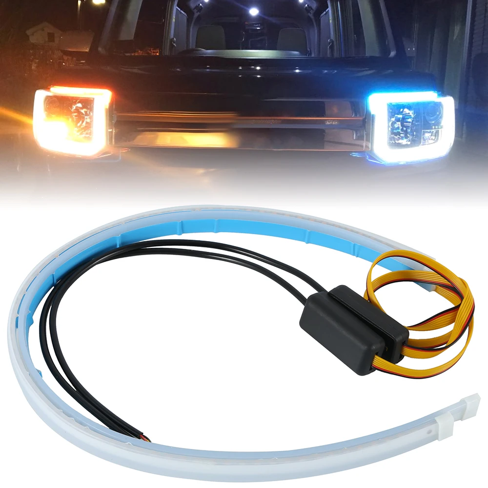2x на очень тонком каблуке 60 см DRL гибкий светодиодный трубка Стиль сигнала