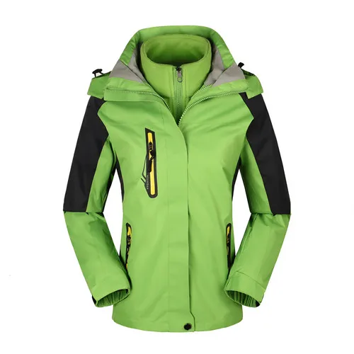 Женские походные куртки для кемпинга 3 в 1 ветровка пальто 110 - Цвет: Зеленый