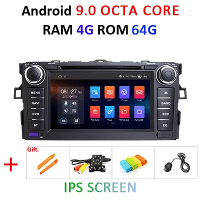 Ips DSP Android 9,0 4G 64G радио GPS 2 DIN в автомобиль для TOYOTA AURIS Altis COROLLA 2012 2013 Навигация стерео экран dvd-плеер - Цвет: 9.0 4G 64G IPS
