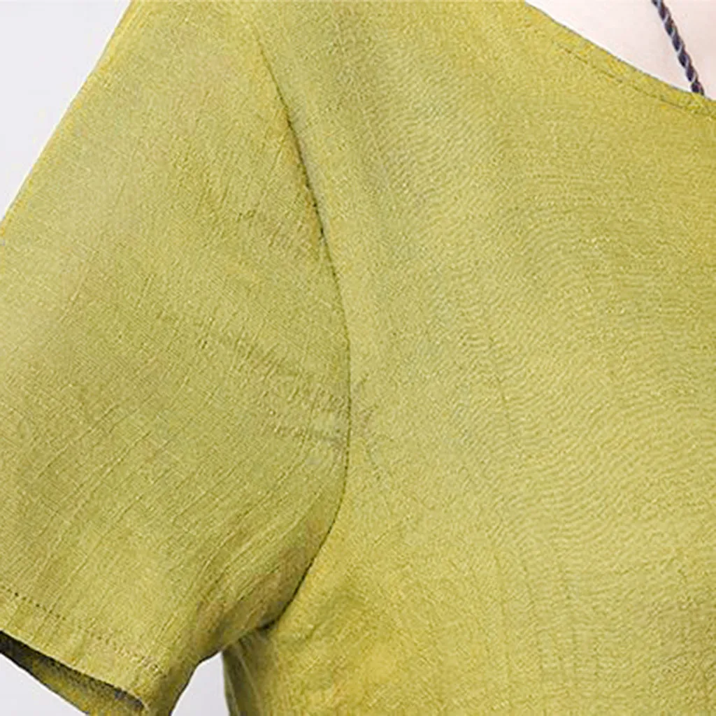 В винтажном стиле Сезон лето женская футболка с круглым вырезом коротким рукавом