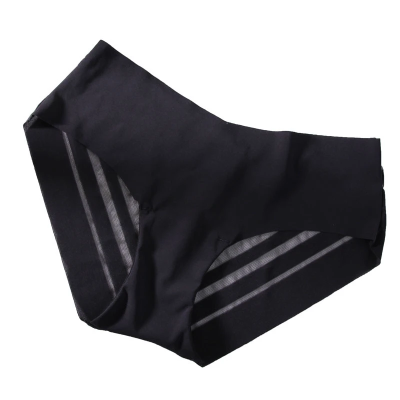3Pcs/Lots New Sexy Women Low Waist Ice-Silk Underwear Comfortable Breathable Soft Mesh Panties Hollow Triangle Briefs Femme |