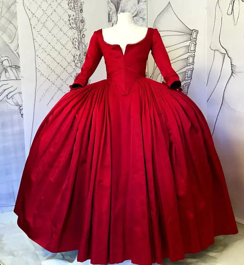 Cosplaydiy Outlander Claire красное платье сезон 2 Клер Париж Парижское свадебное L320| |