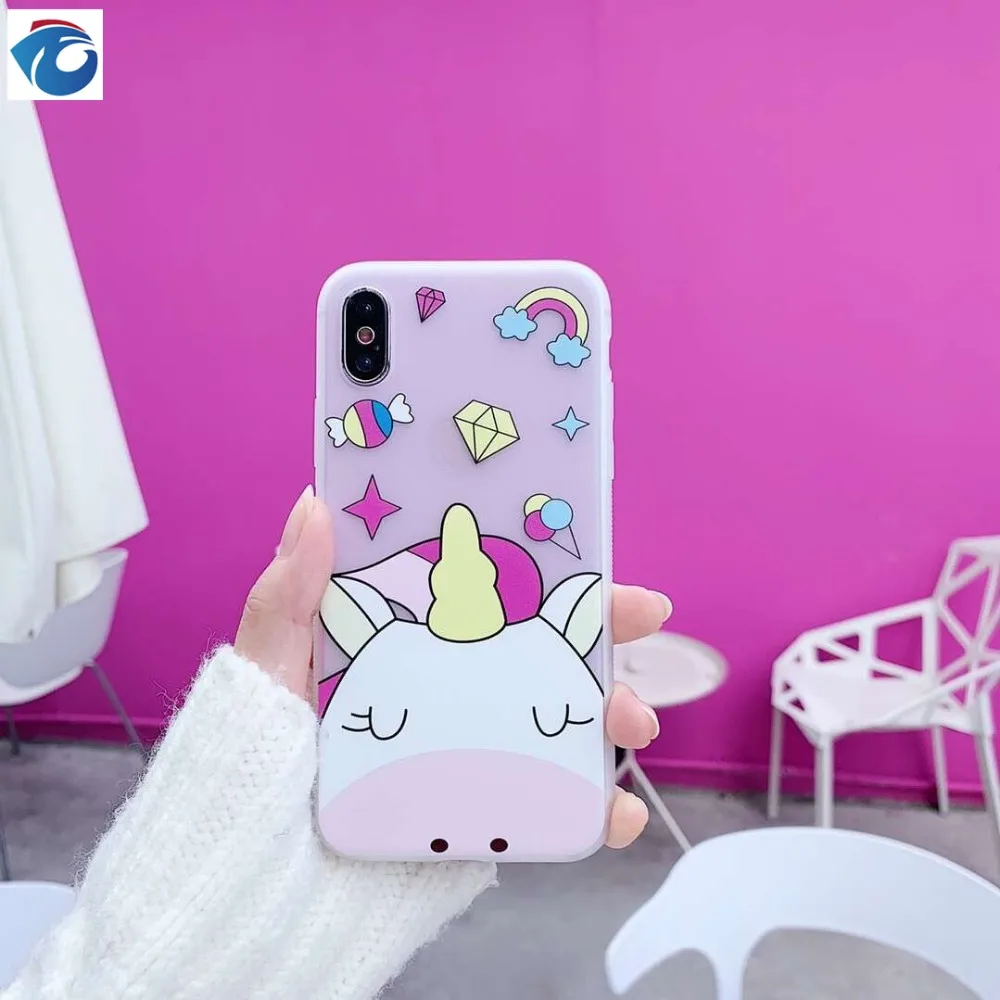 HUANQING милый Cartooon телефон с единорогом чехол для iphone X XR XS Max 6 6s 7 8 plus Радужный Модный