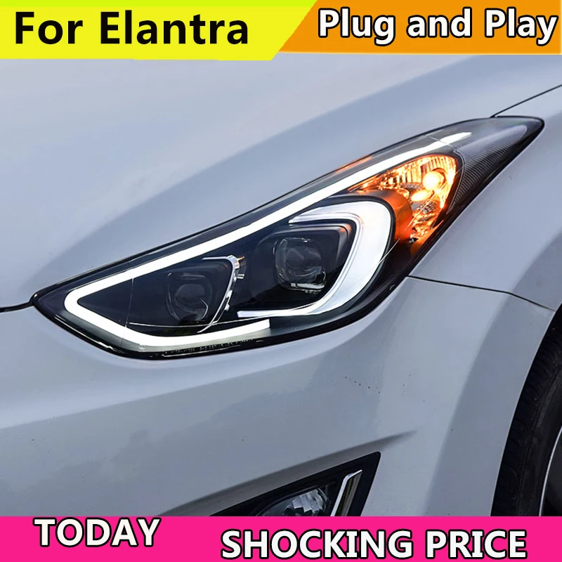 Стайлинг автомобиля передняя фара для фары Hyundai Elantra 2011 2017 года MD светодиодный
