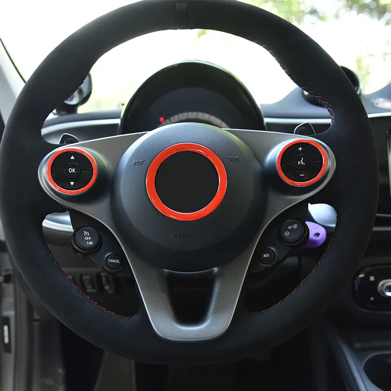 3 шт. наклейки на панель рулевого колеса автомобиля для моделей Smart fortwo forfour 2015 2016