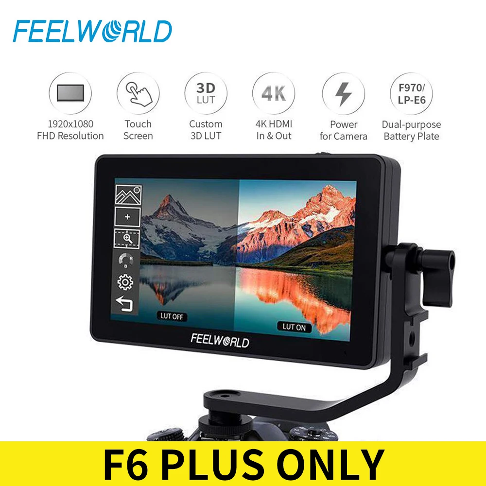F6 Plus Only FEELWORLD F6 Plus 5,5 дюймов Suppor 4K 3D DSLR камера полевой монитор 1080P для DSLR камеры s и карданный стабилизатор - Цвет: F6 Plus Only