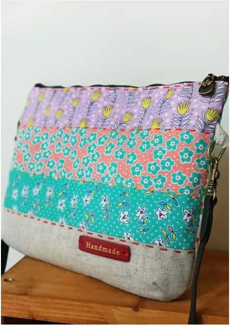 Комплект предметов в цветочную полоску 10 сборе хлопковая льняная стеганая ткань