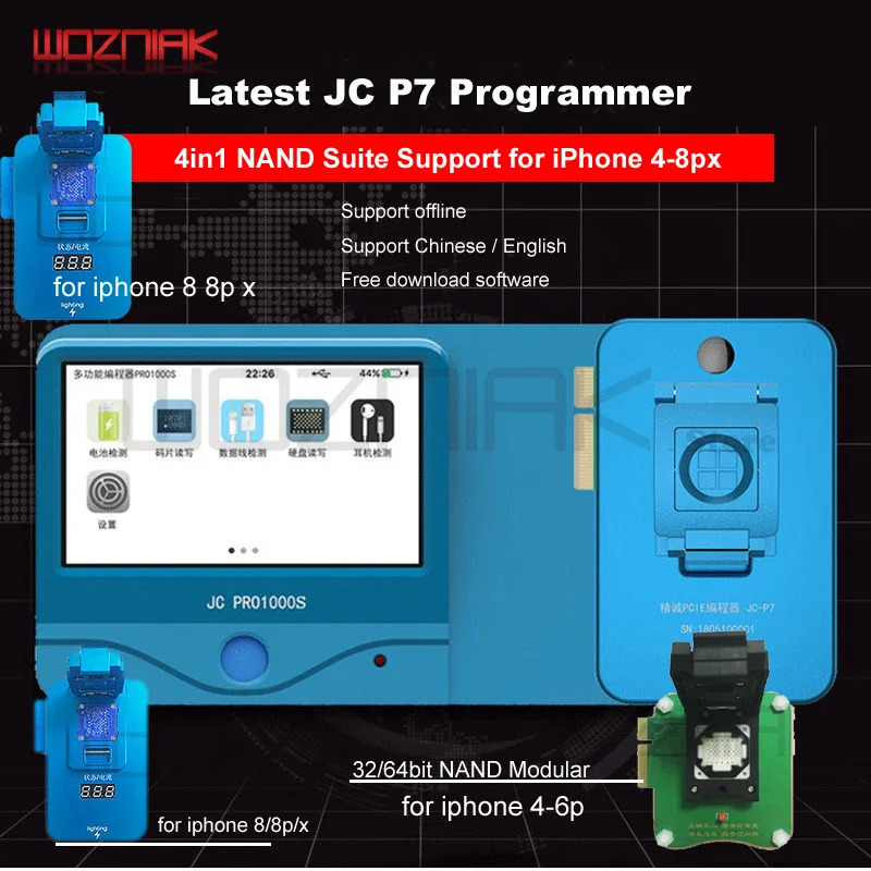 JC Pro1000S Многофункциональный HDD NAND программатор JC P7 NAND Чтение Запись ошибка удалить для iPhone 5SE 6S 6SP 7 7P 8 8P X