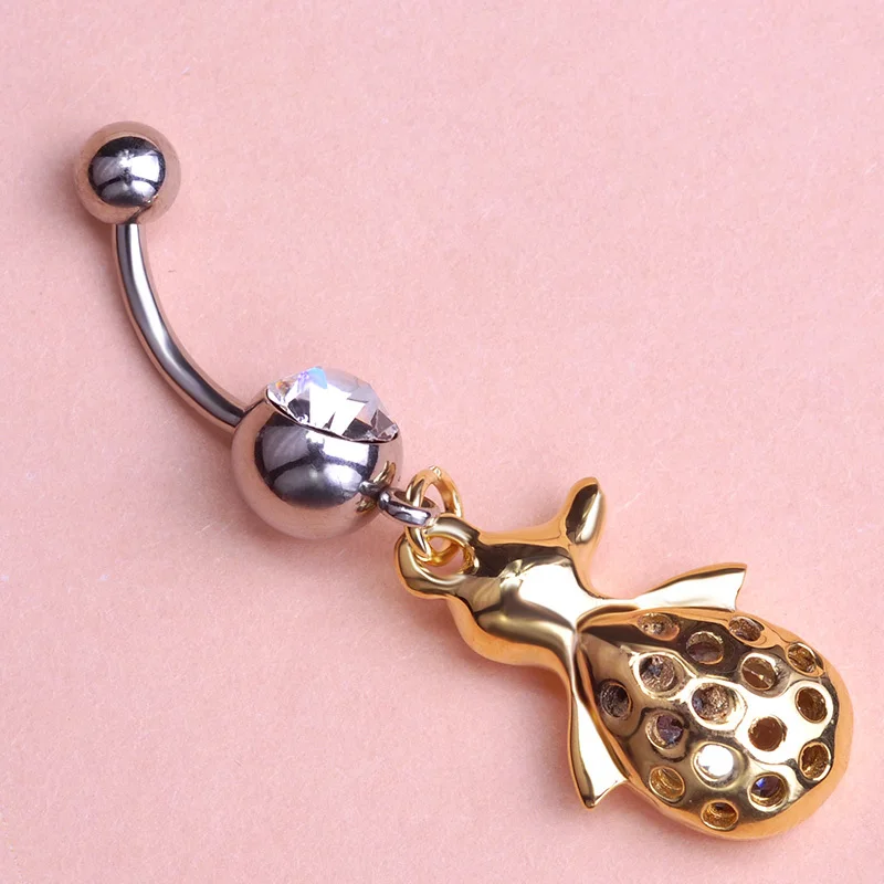 Funmor кавайные стразы в форме пингвина Висячие Колечки виде пупка из нержавеющей
