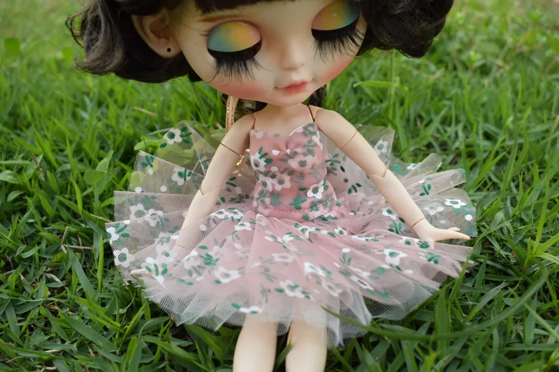 1 шт. красивое платье с цветочным рисунком для Blyth 1/6 аксессуары для кукольной одежды