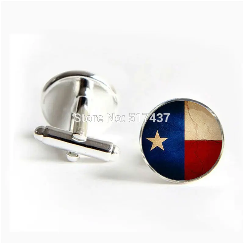 Мода 2016 года флаг Техас запонки штата модные черные круглые запонки| |