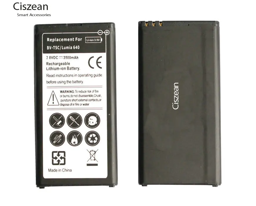 Запасной аккумулятор Ciszean 1x3500 мАч для Nokia Lumia 640 BV T5C LTE AT&T телефона батареи #33